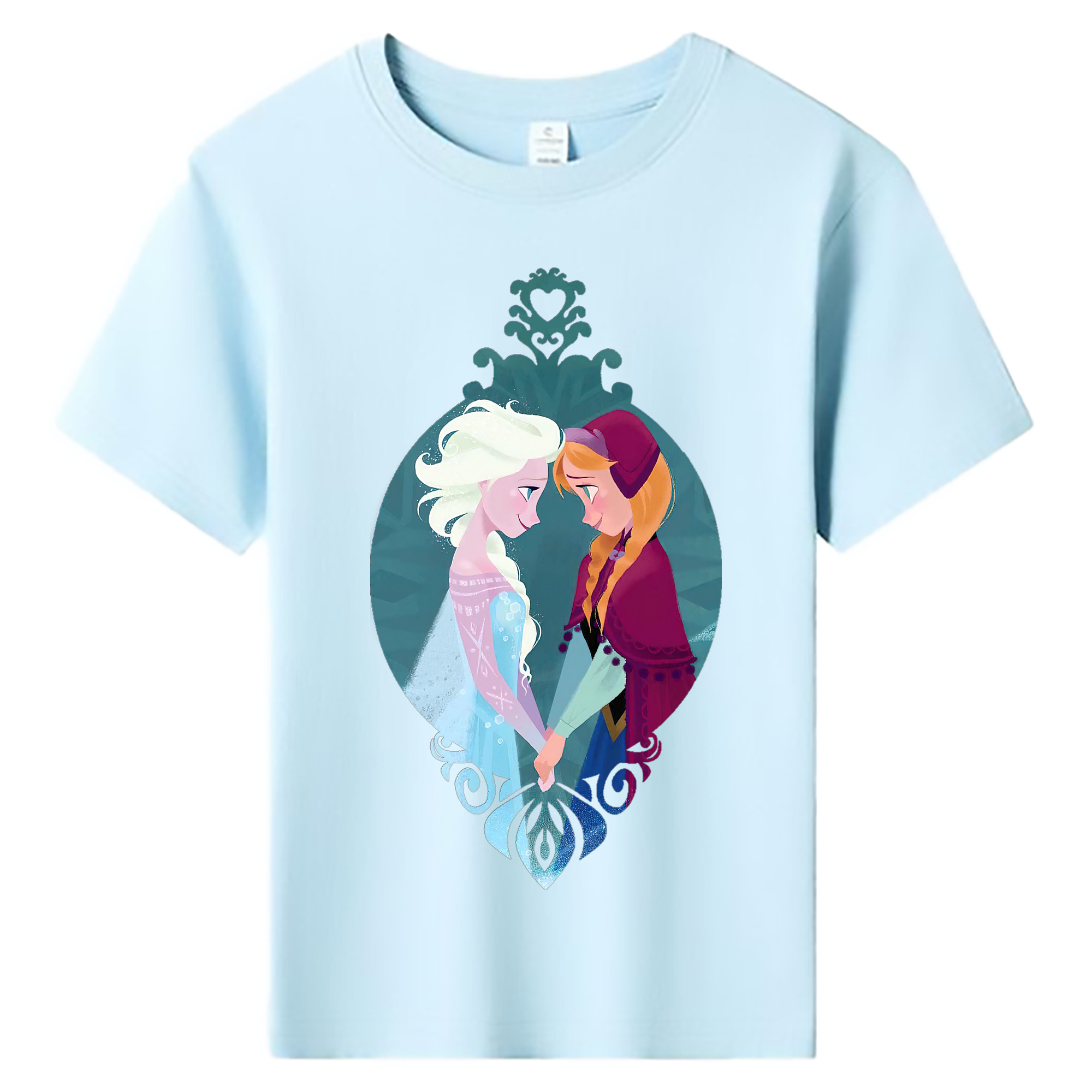 （画像用） アナと雪の女王 アンナ エルサ Frozen Anna Elsa 綿100％キッズTシャツ（フロントプリント）